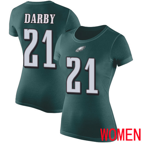 Women Philadelphia Eagles 21 Ronald Darby Green Rush Pride Name and Number NFL T Shirt